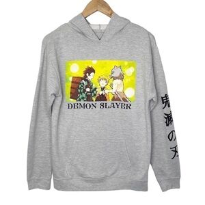 Hot Topic Demon Slayer Kimetsu No Yaiba‎ Trio Hoodie Gray NWT